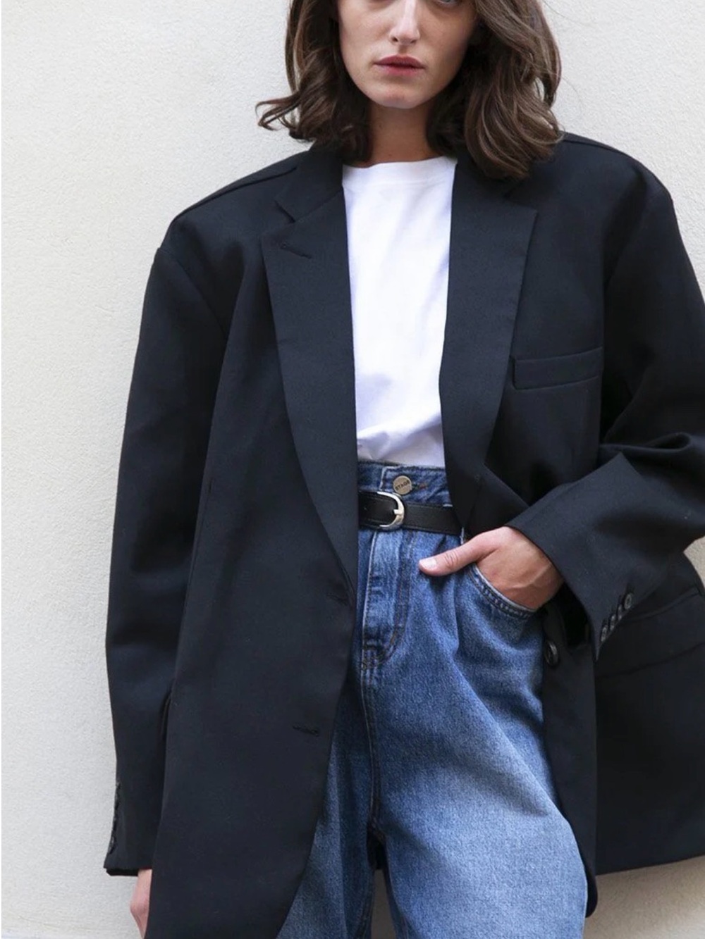 The Frankie Shop Black Oversized Blazer Jacket